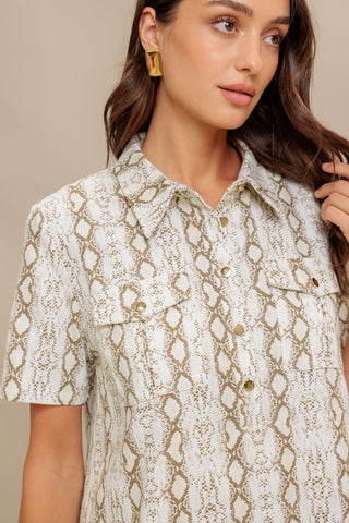CHIC PYTHON WOVEN MINI DRESS - By Baano