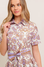 LAVENDER MOSAIC WOVEN MIDI DRESS - By Baano