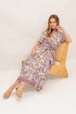LAVENDER MOSAIC WOVEN MIDI DRESS - By Baano