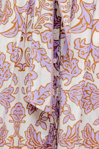 LAVENDER MOSAIC WOVEN MIDI DRESS