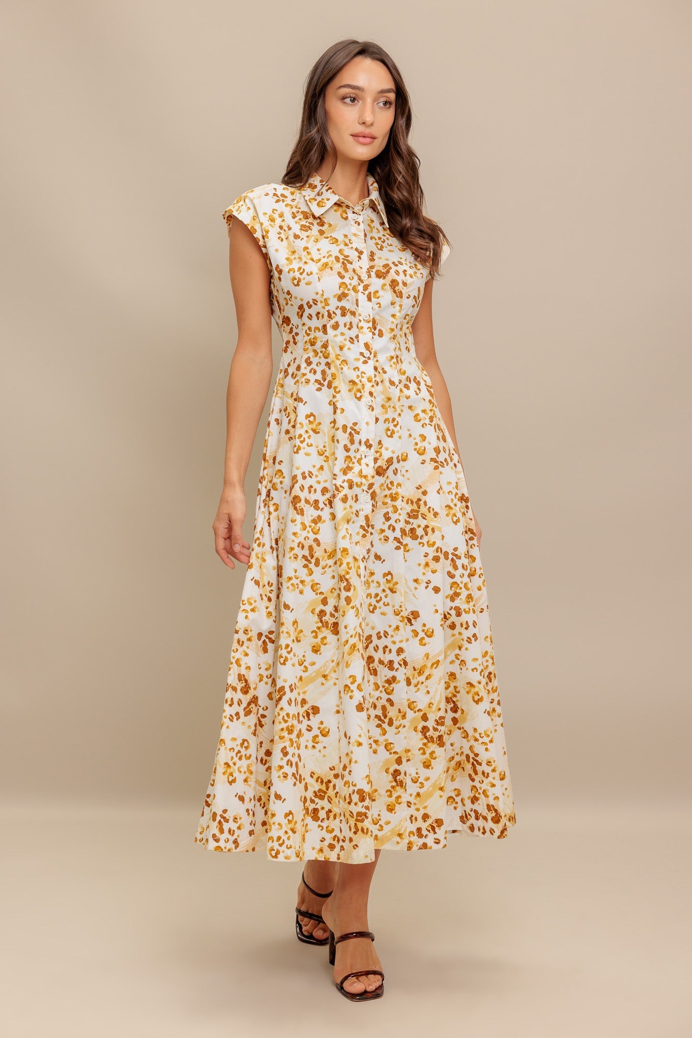 BUTTERCUP KISS WOVEN MIDI DRESS - By Baano