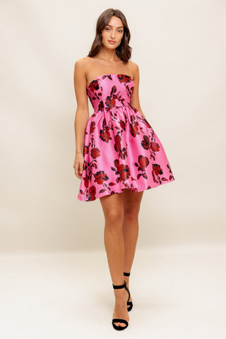STRAPLESS SEDUCTION WOVEN MINI DRESS - By Baano