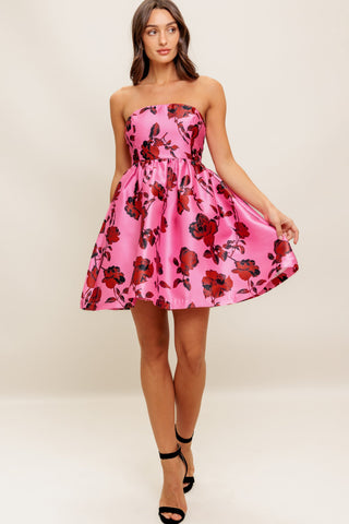 STRAPLESS SEDUCTION WOVEN MINI DRESS - By Baano