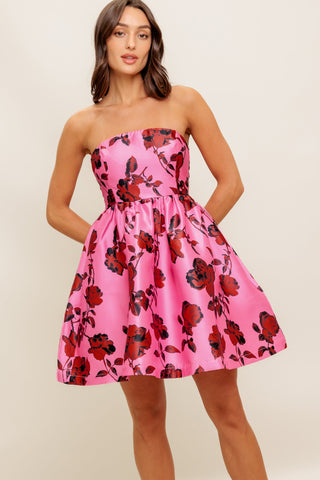 STRAPLESS SEDUCTION WOVEN MINI DRESS - By Baano