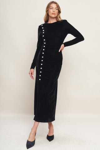 URBAN EMPRESS VELVET MIDI DRESS - By Baano