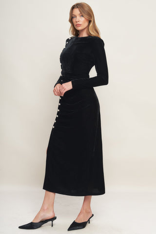 URBAN EMPRESS VELVET MIDI DRESS - By Baano