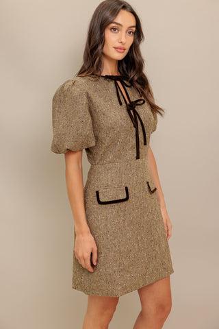 MADEMOISELLE MODE WOVEN WEED MINI DRESS - By Baano
