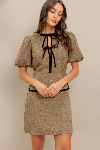 MADEMOISELLE MODE WOVEN WEED MINI DRESS - By Baano