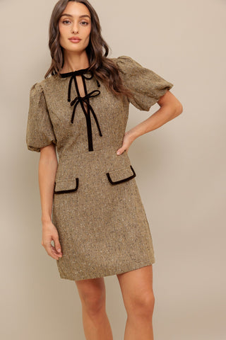 MADEMOISELLE MODE WOVEN WEED MINI DRESS - By Baano