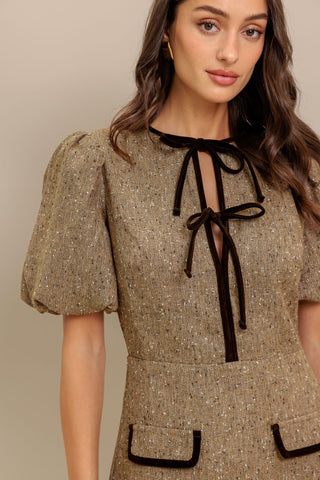 MADEMOISELLE MODE WOVEN WEED MINI DRESS - By Baano