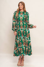 MODERN RETRO BLOOM WOVEN MIDI DRESS - By Baano