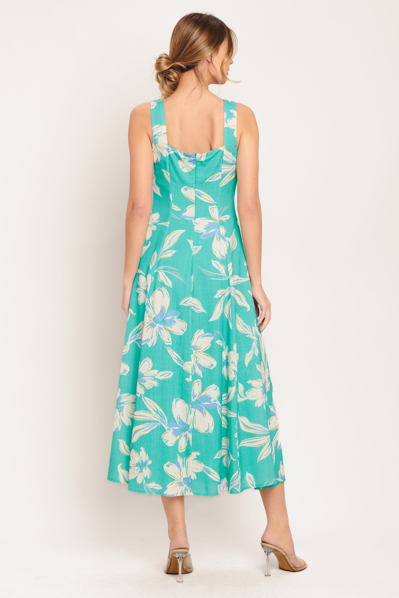 AQUA DAYDREAM WOVEN MIDI DRESS Flying Tomato