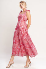 ROMANTIC CANOPY WOVEN MIDI DRESS Flying Tomato