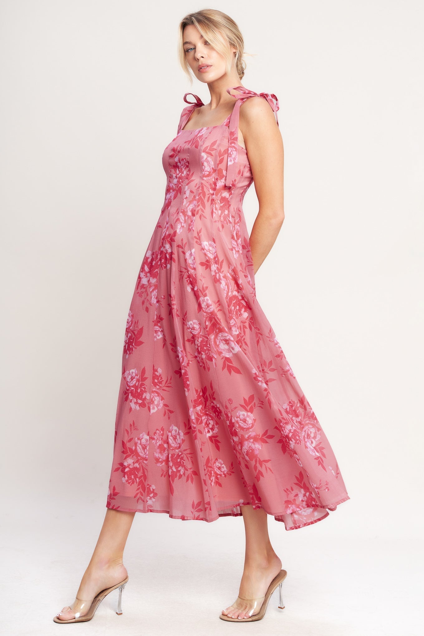 ROMANTIC CANOPY WOVEN MIDI DRESS Flying Tomato