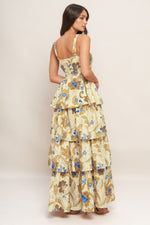 GOLDEN BLOSSOM WOVEN MAXI DRESS - By Baano