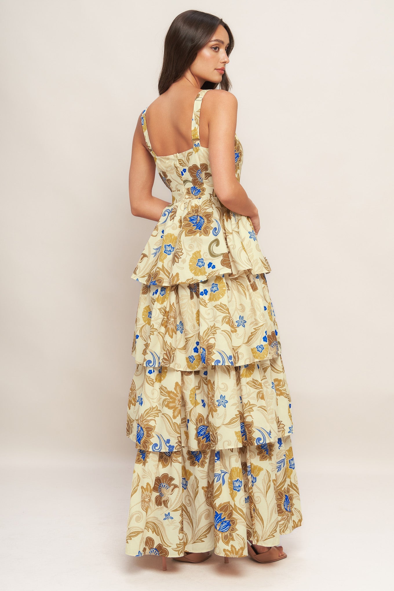 GOLDEN BLOSSOM WOVEN MAXI DRESS - By Baano