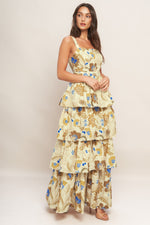 GOLDEN BLOSSOM WOVEN MAXI DRESS - By Baano