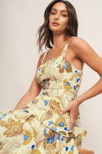 GOLDEN BLOSSOM WOVEN MAXI DRESS - By Baano