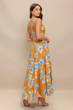 SKYBLOSSOM RUSH WOVEN MIDI DRESS - By Baano