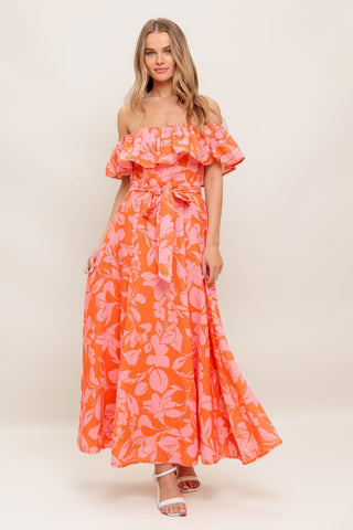 CITRUS GARDEN WOVEN MIDI DRESS - By Baano