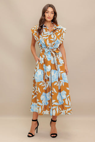 ISLAND FLARE WOVEN MIDI DRESS - By Baano