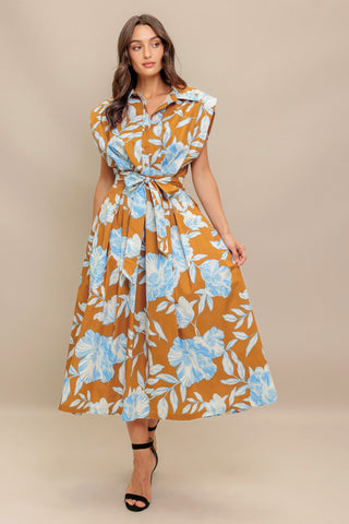 ISLAND FLARE WOVEN MIDI DRESS - By Baano
