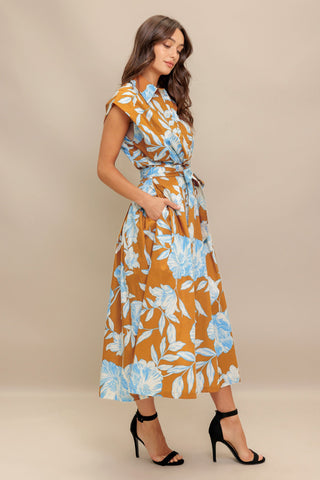 ISLAND FLARE WOVEN MIDI DRESS - By Baano
