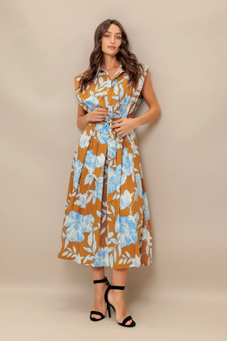 ISLAND FLARE WOVEN MIDI DRESS - By Baano