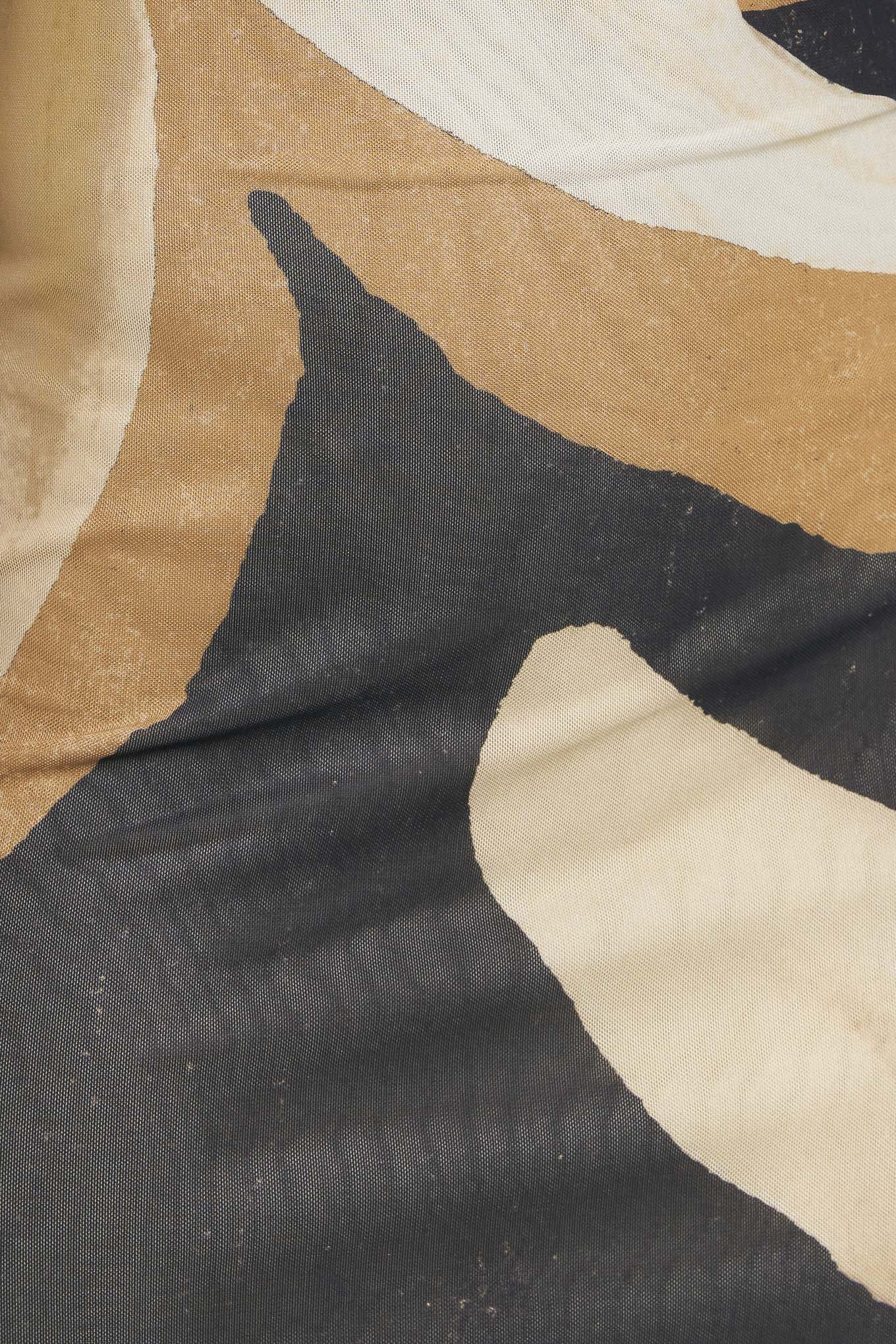 ABSTRACT BOTANICA POWER MESH MIDI DRESS - By Baano