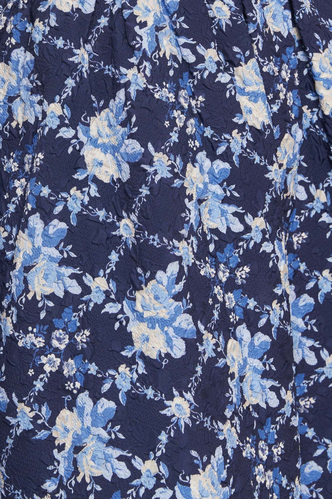 BLUE RENAISSANCE WOVEN MIDI DRESS - By Baano