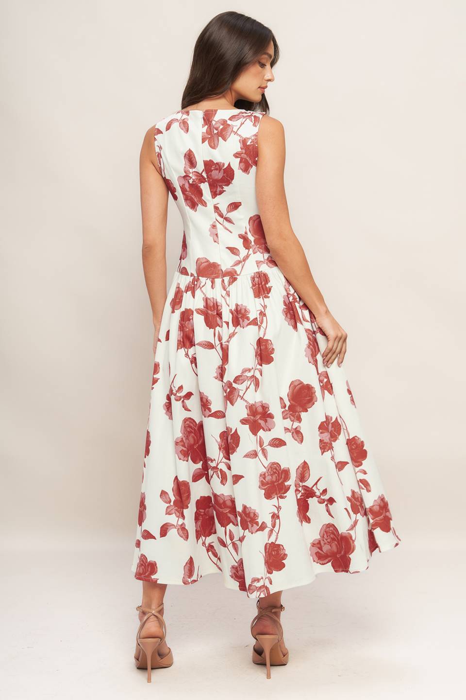 ROMA FLORAL WOVEN MIDI DRESS - By Baano