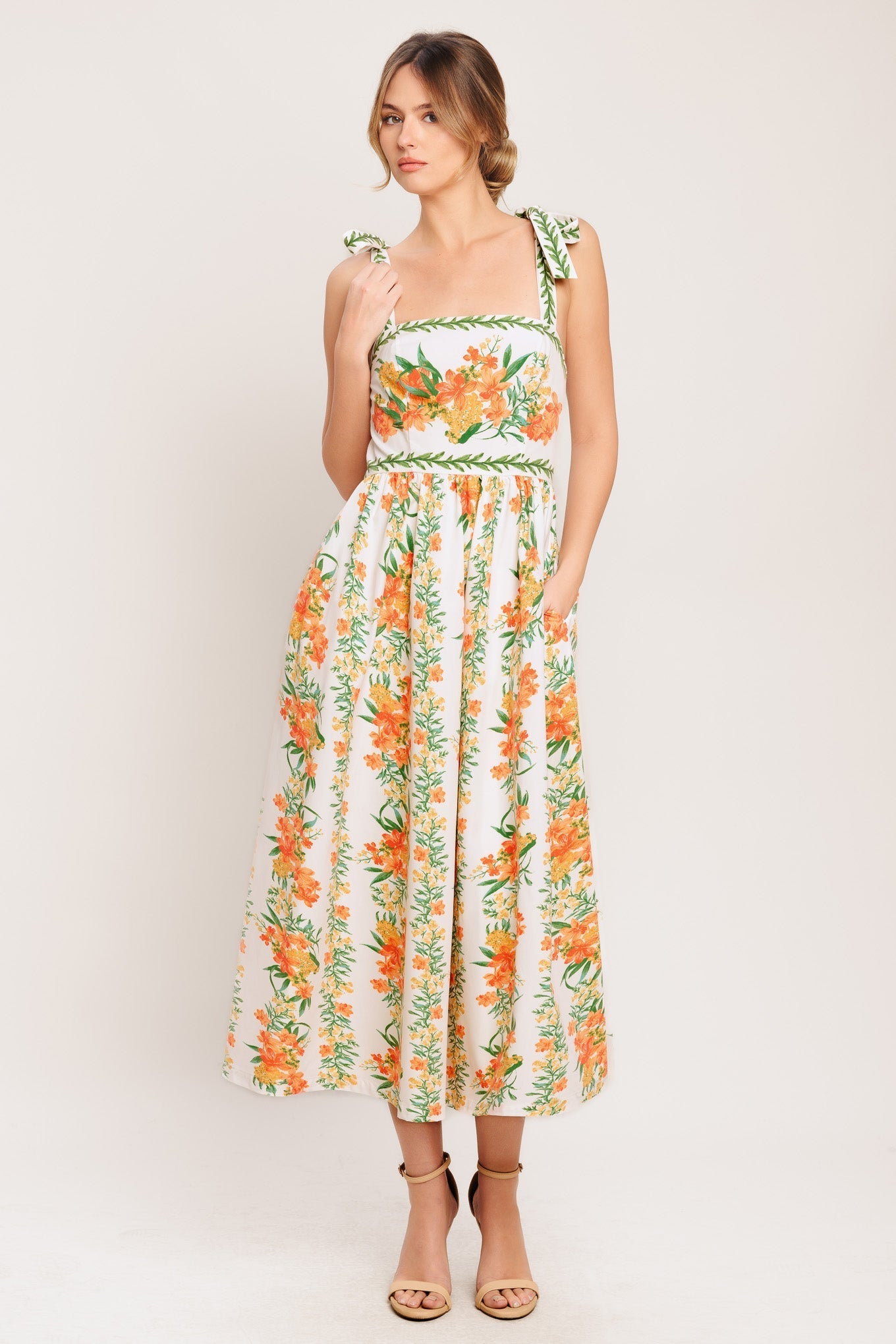MARIGOLD BREEZE WOVEN MIDI DRESS Flying Tomato