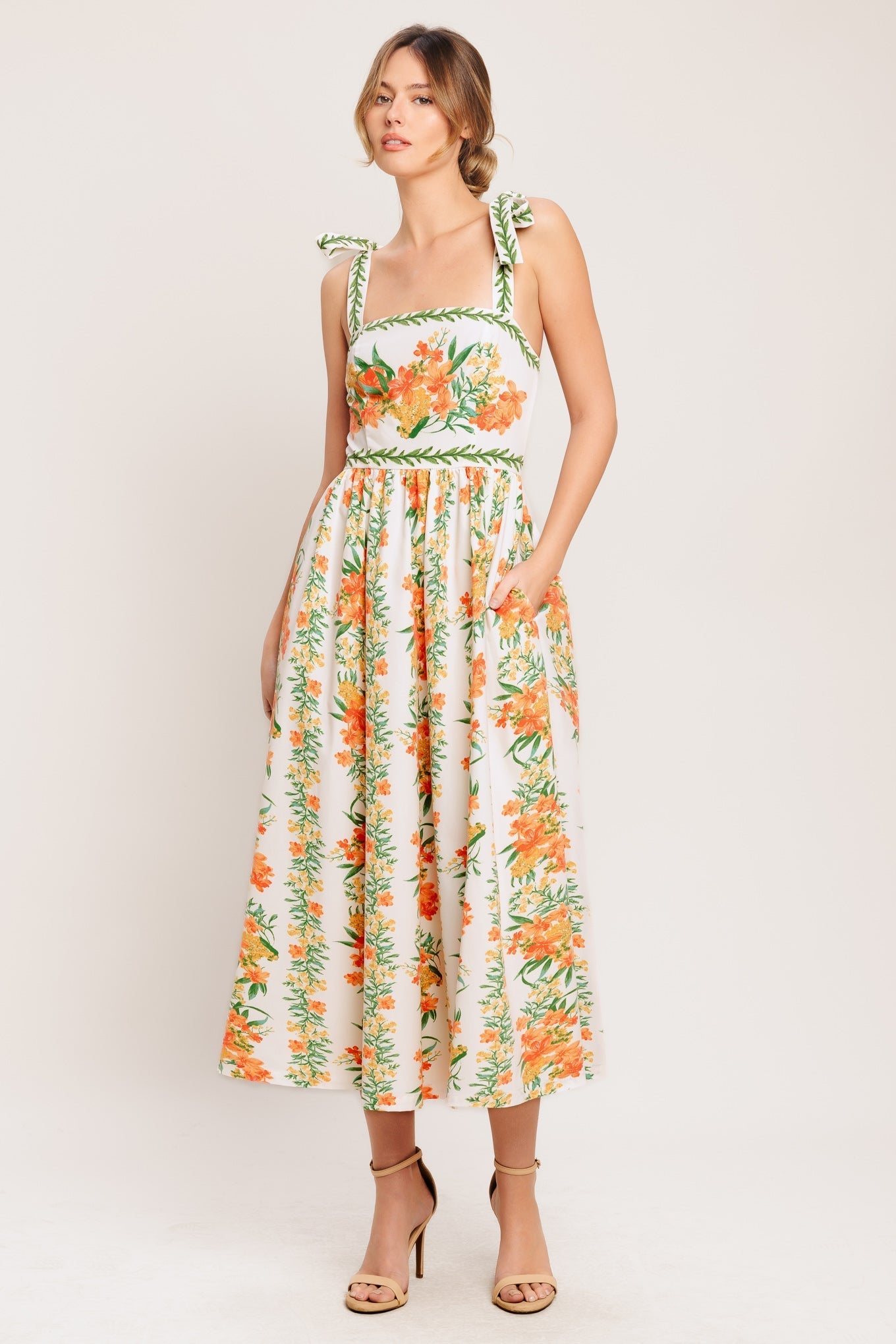 MARIGOLD BREEZE WOVEN MIDI DRESS Flying Tomato
