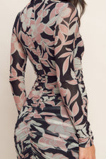 MUTED ROMANCE POWER MESH MIDI DRESS - By Baano