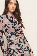 MUTED ROMANCE POWER MESH MIDI DRESS - By Baano