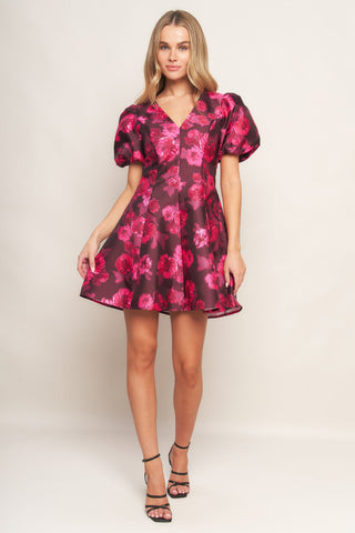 BLOOM RHAPSODY WOVEN MINI DRESS - By Baano