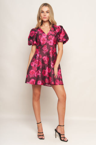 BLOOM RHAPSODY WOVEN MINI DRESS - By Baano