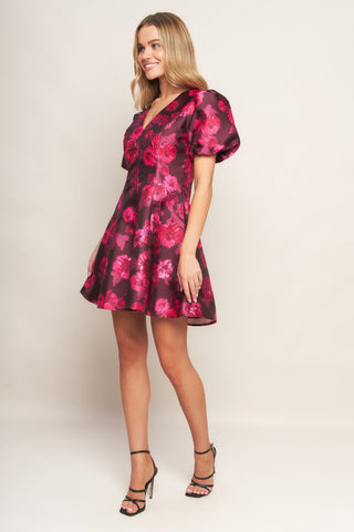 BLOOM RHAPSODY WOVEN MINI DRESS - By Baano