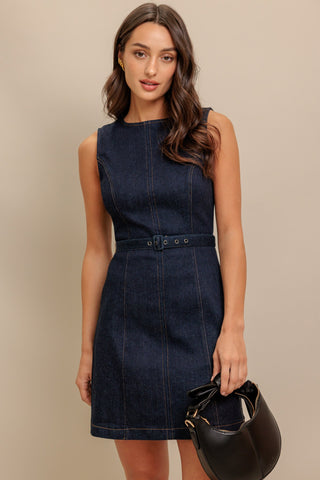 COOL CONTROL DENIM MINI DRESS - By Baano
