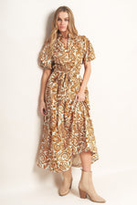 CINNAMON GARDEN WOVEN MIDI DRESS - By Baano