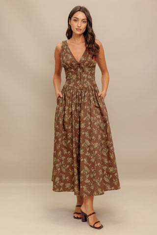 SAND & SHADOW WOVEN MIDI DRESS - By Baano