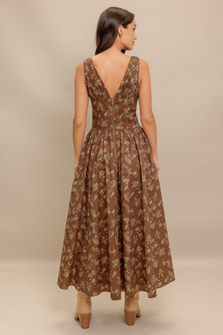 SAND & SHADOW WOVEN MIDI DRESS - By Baano
