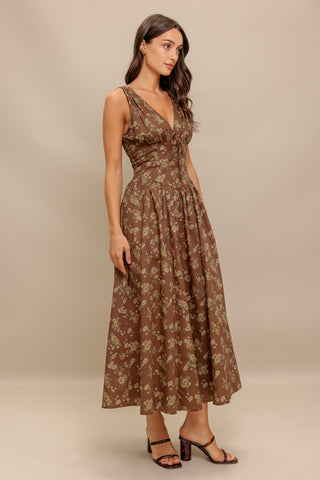 SAND & SHADOW WOVEN MIDI DRESS - By Baano