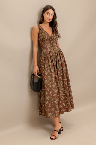 SAND & SHADOW WOVEN MIDI DRESS - By Baano