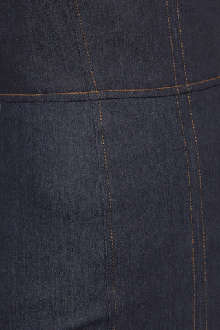 MIDNIGHT INDIGO DENIM MIDI DRESS