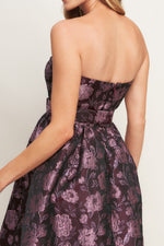 AUBERGINE CHIC JACQUARD WOVEN MIDI DRESS - By Baano