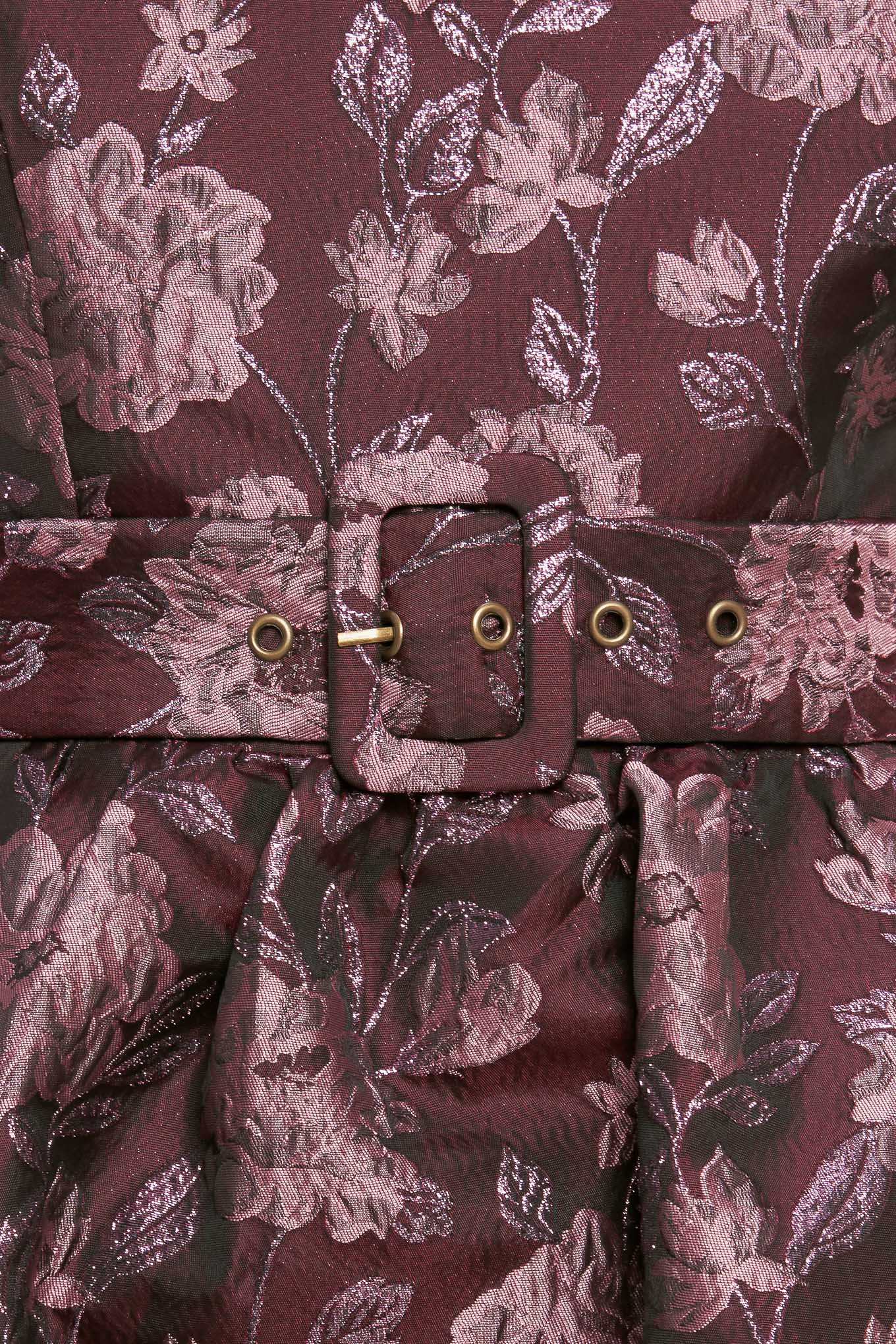 AUBERGINE CHIC JACQUARD WOVEN MIDI DRESS - By Baano