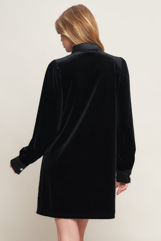 VELVET POWER BLACK MINI DRESS - By Baano