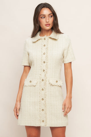 BOUCLÉ AFFAIR TWEED MINI DRESS - By Baano