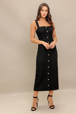 TWEED NOUVELLE WOVEN MIDI DRESS - By Baano